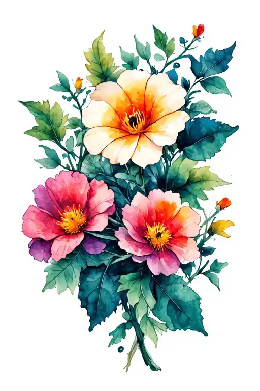 An Assortment Of Deadly Flowers With Wild Vines Wrapped Throughout