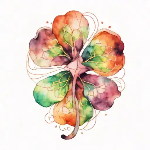 The Karmic Knot Intertwined Four-leaf Clover Leaf