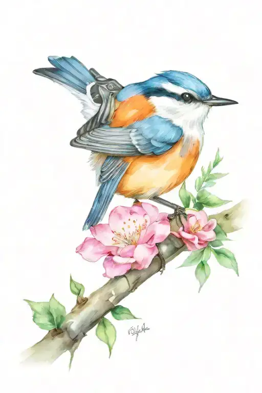 Nuthatch Bird Perched