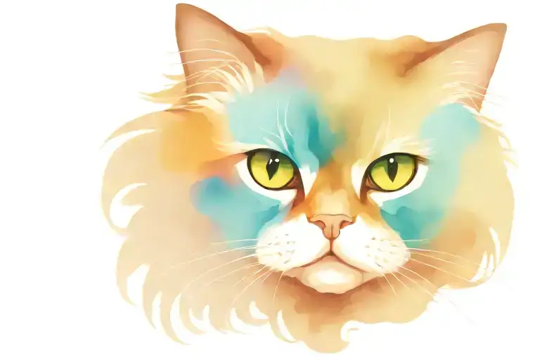 Watercolor Persian Cat