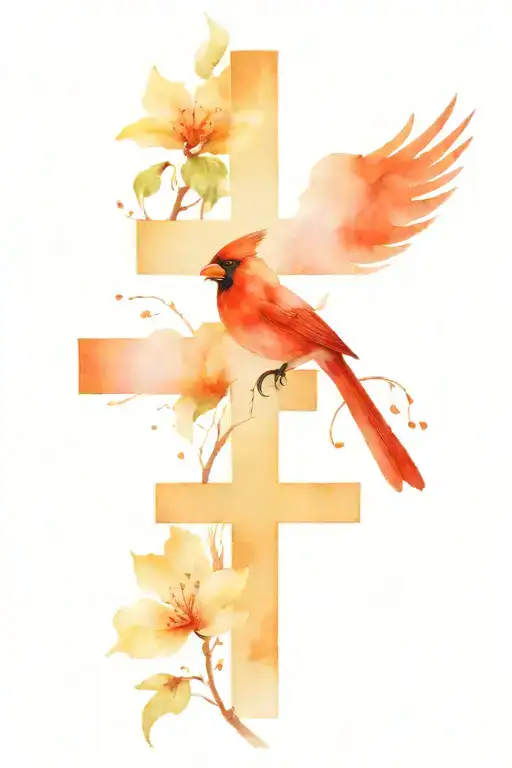 Cross With A Cardinal On It