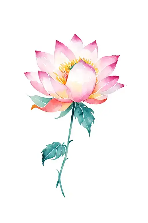 Mother Kids Symbol Lotos Flower