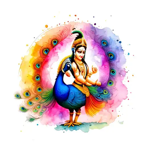 Hanuman Gada Krishna's Peacock