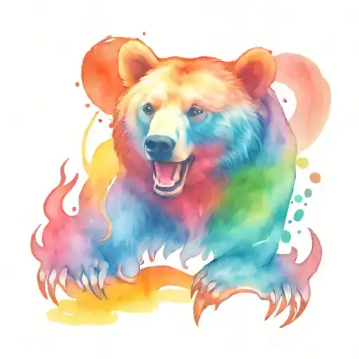 Bear Claw Mark Rainbow Colors