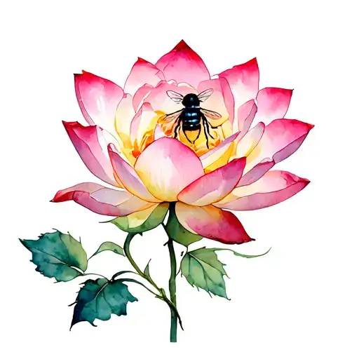 Rose Flowerbee Smelling Lotus