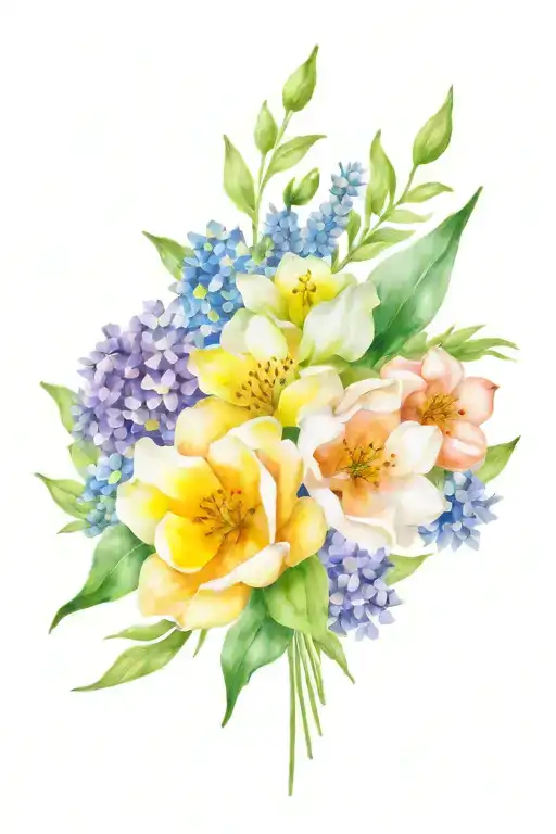 Birth Flower Bouquet May Feb July Sept Nov April Birth Flower