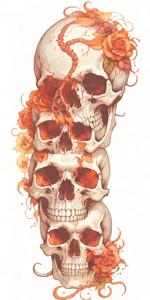 Color Skull And Scorpion