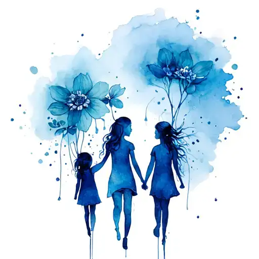 Mother With Two Daughters And One Son