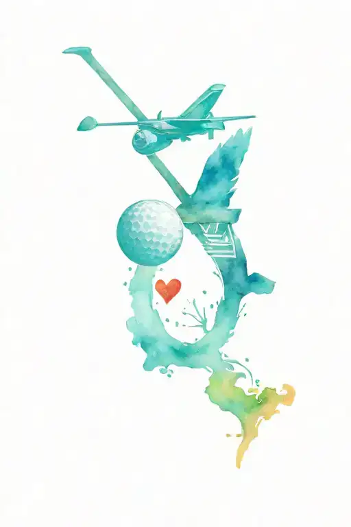 Dad Heart Golf Club Airplane