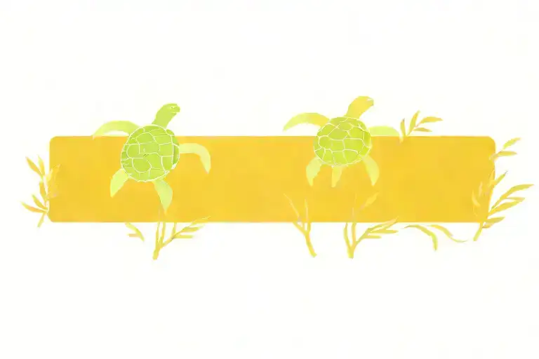 Sea Turtle And Fish Swimming Through Sea Kelp Forest