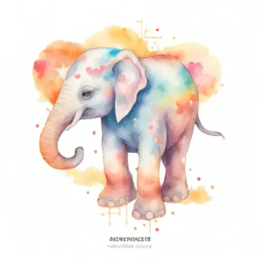 Baby Elephant With Hearts Aquarius Constellation Formed