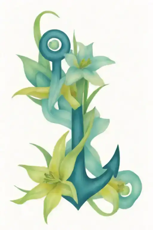 Daffodils And Anchor Intertwined