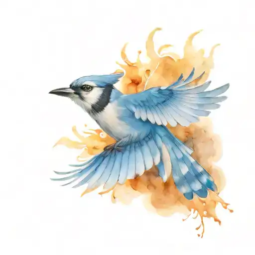Blue Jay Circling A Phoenix