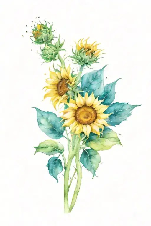 Sunflowers Space Themed