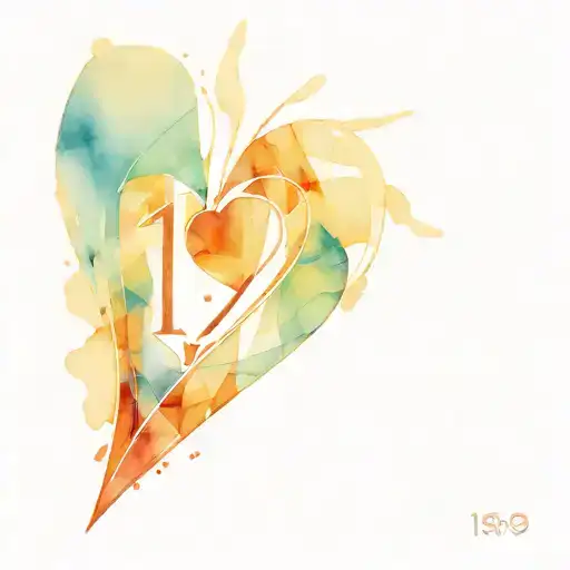 Broken Glass Heart Shape With Number 19 Written