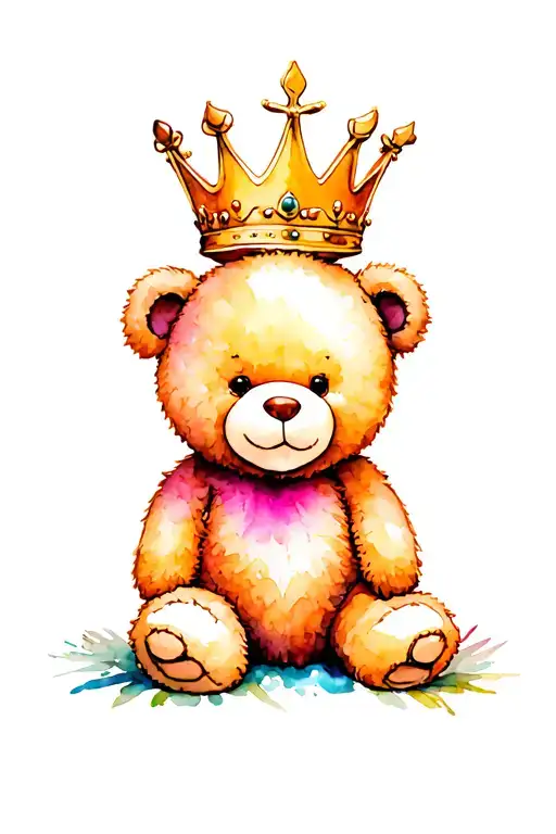 Teddy Bear Sitting In A Crown