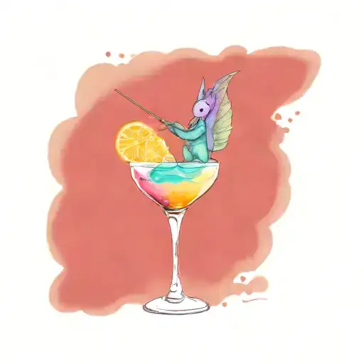 An Alien Bartender Serving A Galaxy-themed Cocktail To A Group Of Lgbt Unicorns