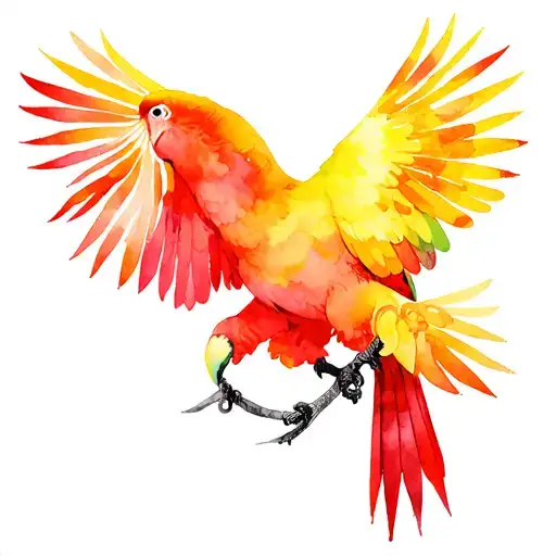 Pirate Parrot With Tropical Background Black