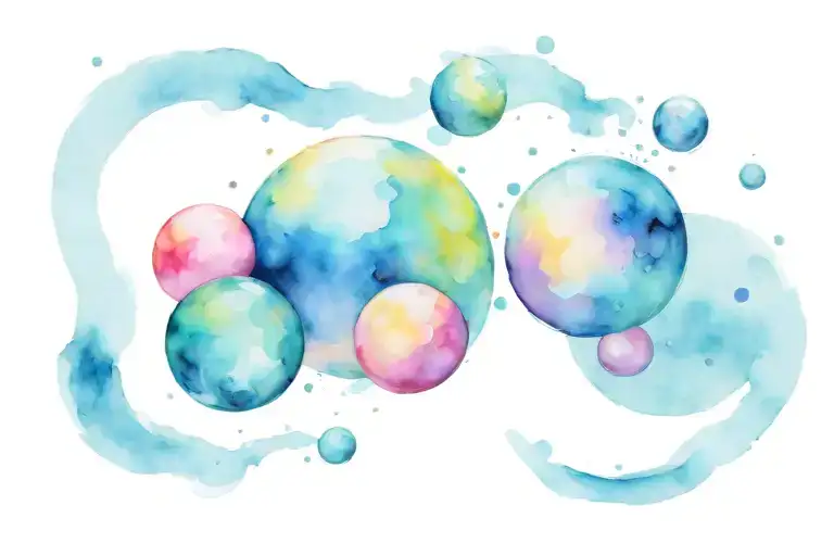 Big Balls Floating In Space Gracefully Leaping