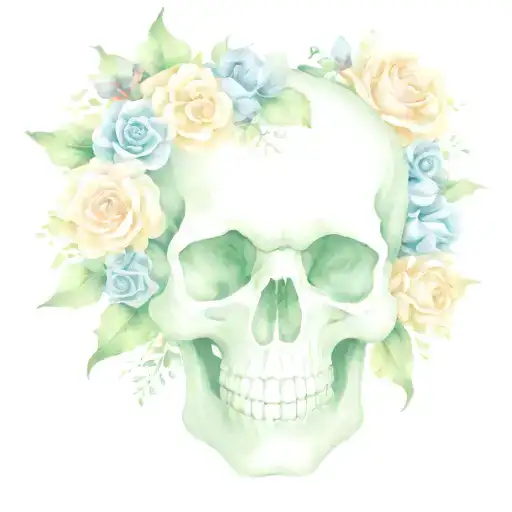 Skull And Flowers