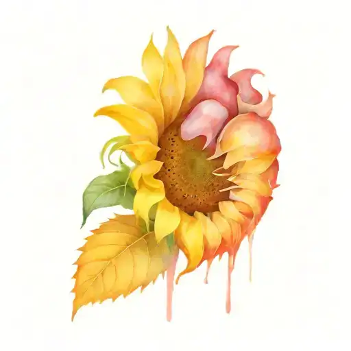 Half Human Heart And Half Sunflower Incorporated