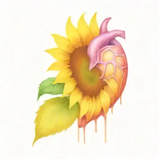 Half Human Heart And Half Sunflower Incorporated
