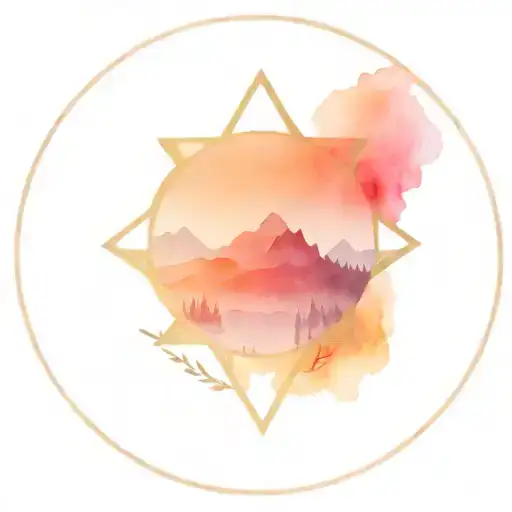 Transgender Symbol Centered With Forrest And Mountains In Background