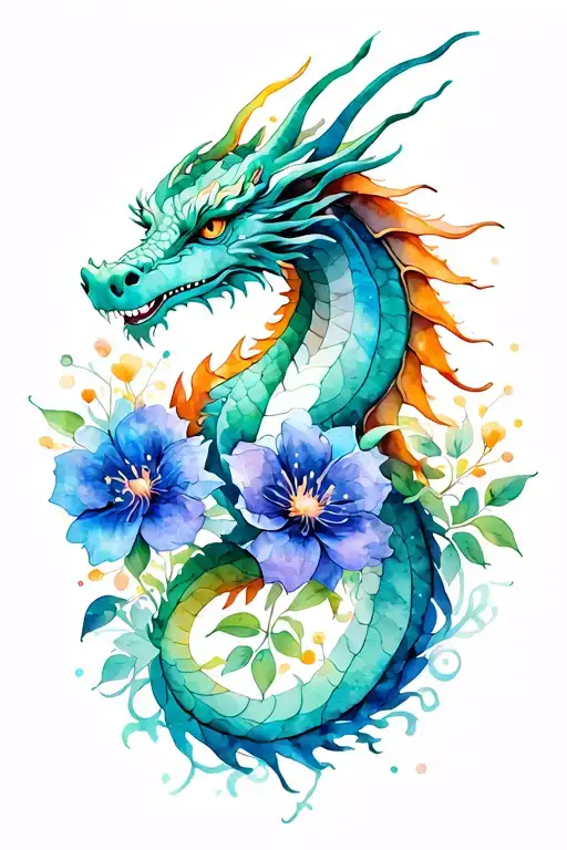 Dragon And Flowers