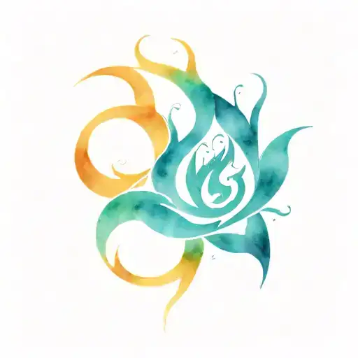 Flame Symbol Intertwined