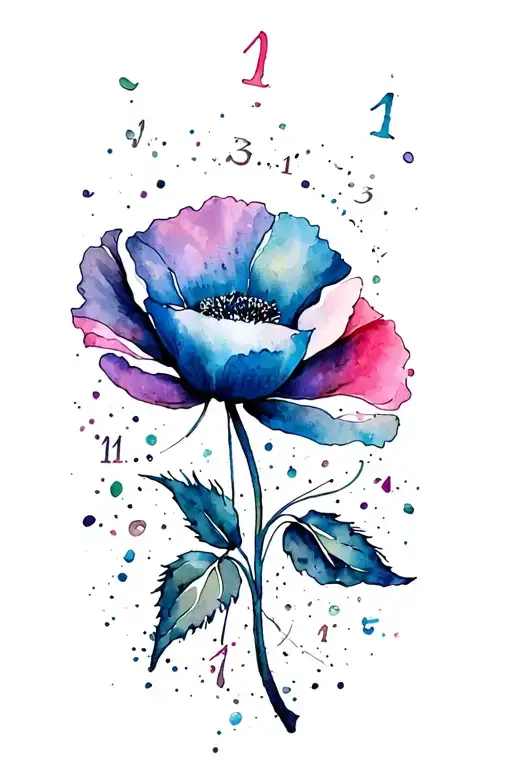 Clock And Poppy Flower