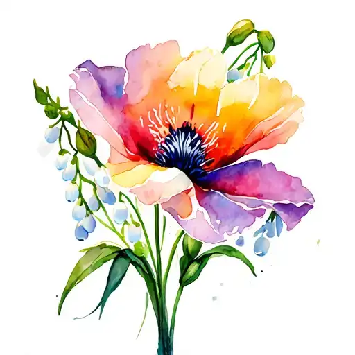 Peony Iris Lily Of The Valley Poppy Morning Glory Daffodil