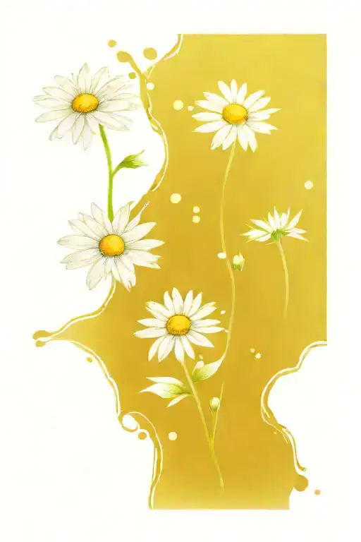 Daisies Floating On Water