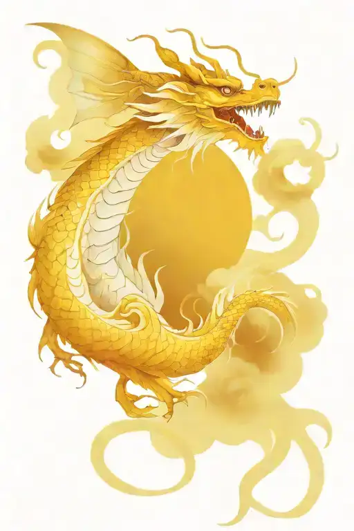 Chinese Dragon With Flying Angel Wings