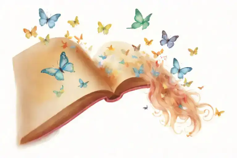 Book Surrounded By Butterflies Surrounded