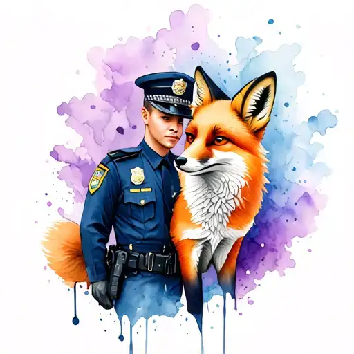 Fox And Police Officer