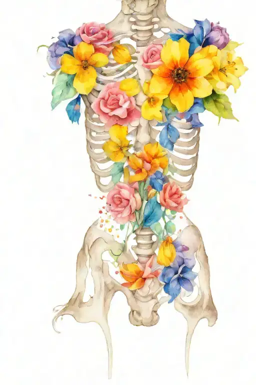 Floral Skeleton Torso