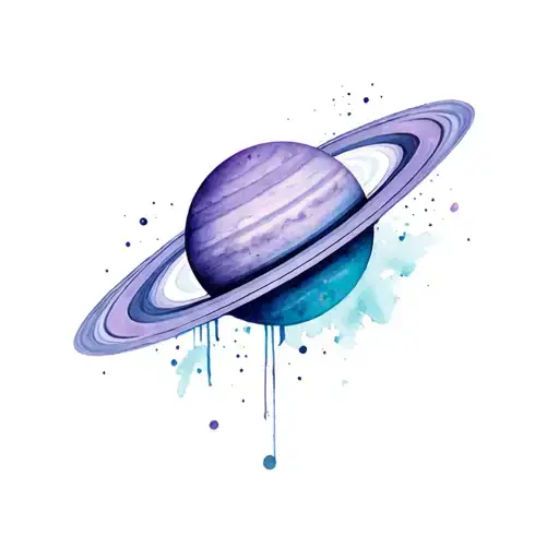 Saturn Planet What Is Acutela Style In Violet And Turquoise Colors
