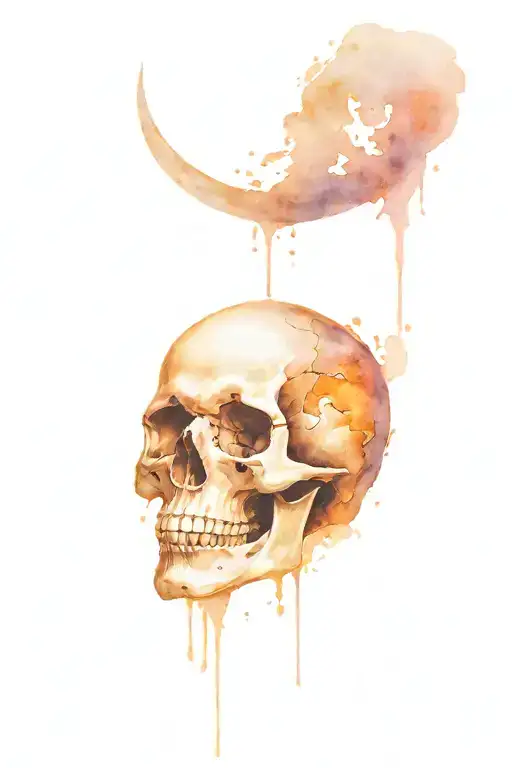 Skull And Moon