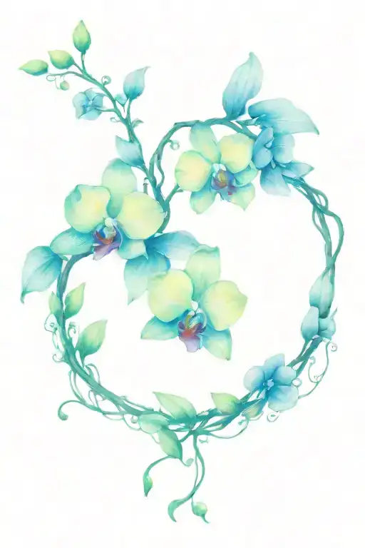 Orchid Vines On Collarbone