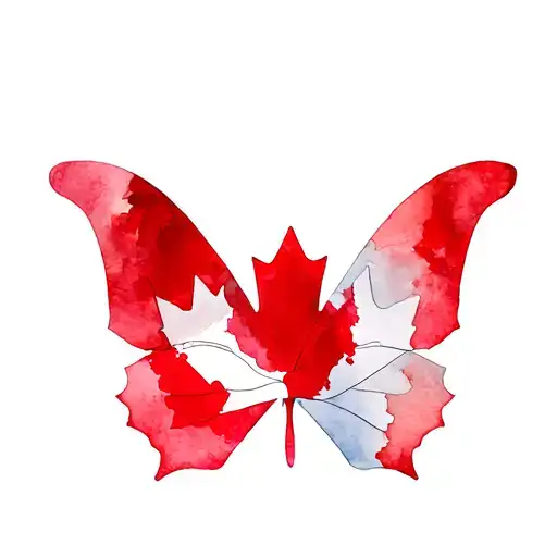 Canada Flag Butterfly Wing Swept