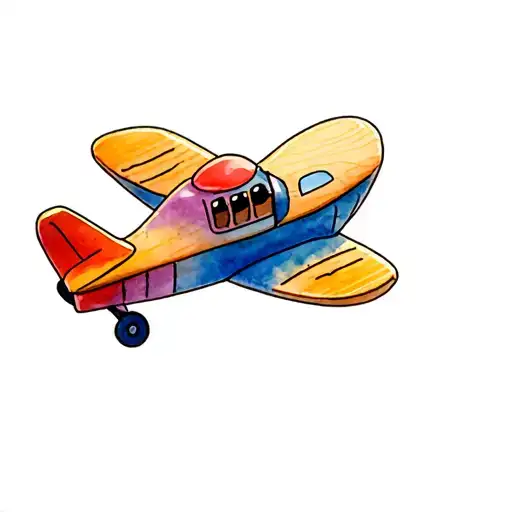 Wooden Cartoon Toy Plane Flying