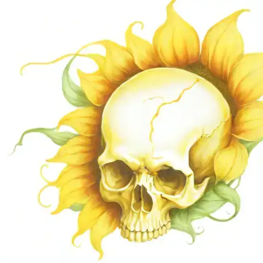 Skull Inside Sunflower