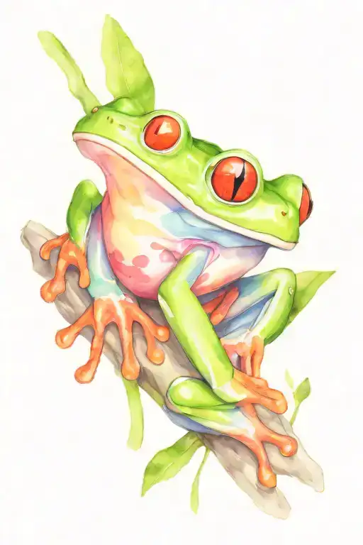 Red Eyed Tree Frog From Back
