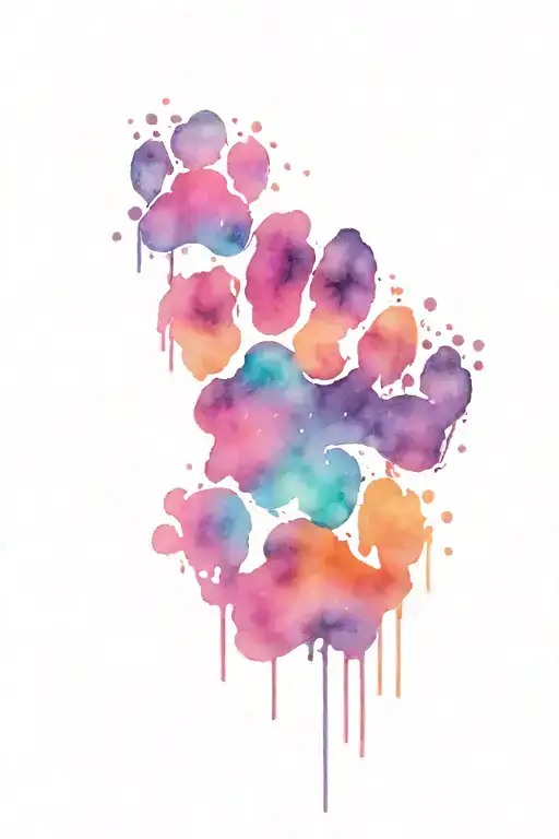 2 Paw Prints Galaxy Watercolor