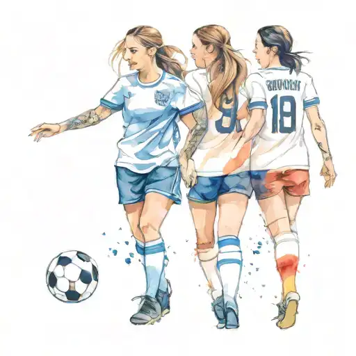 Soccer Team Women Holding Hands Holding Each