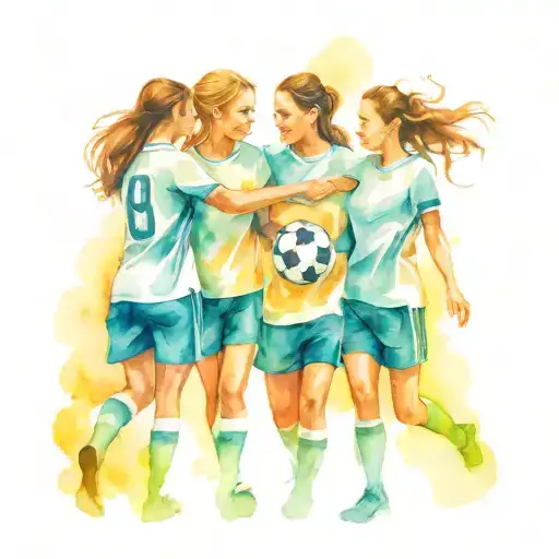 Soccer Team Women Holding Hands