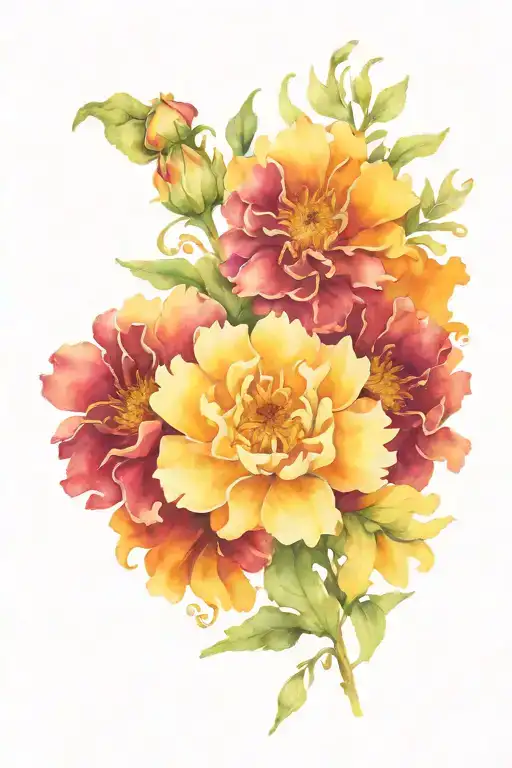 Marigold On Honeysuckle Vine