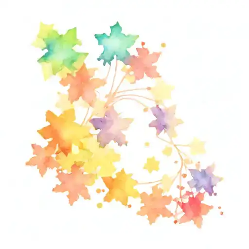 Snow Flakes Rainbow Colors