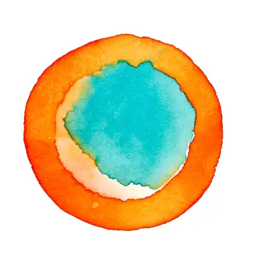 Orange Circle On A Turcoise Background