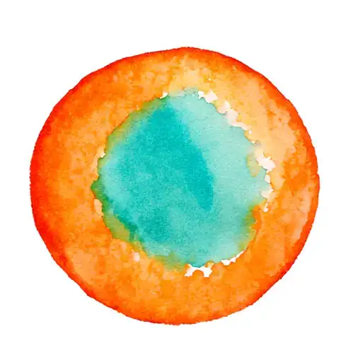 Orange Circle On A Turcoise Background